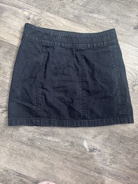 Free People Black Denim Mini Skirt